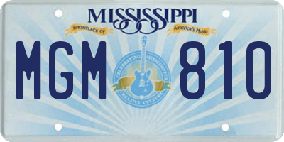 MS license plate MGM810