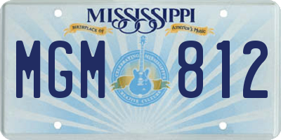 MS license plate MGM812