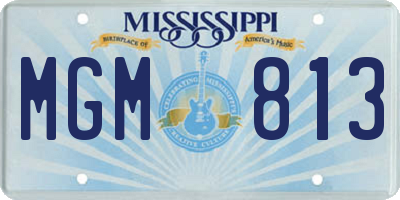 MS license plate MGM813