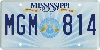 MS license plate MGM814