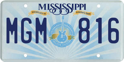MS license plate MGM816