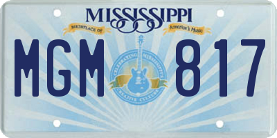 MS license plate MGM817