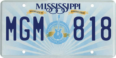 MS license plate MGM818