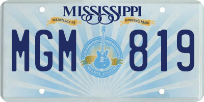 MS license plate MGM819