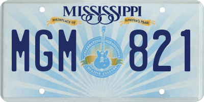 MS license plate MGM821