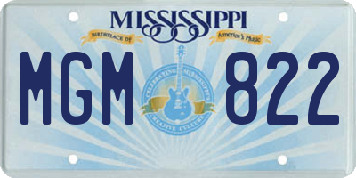 MS license plate MGM822