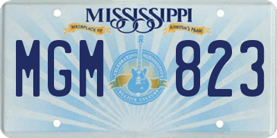 MS license plate MGM823