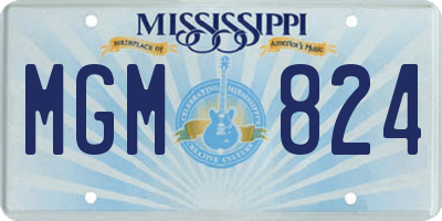 MS license plate MGM824