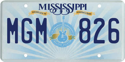 MS license plate MGM826