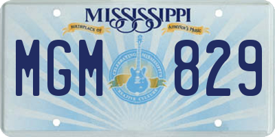 MS license plate MGM829