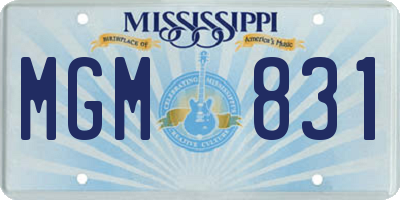 MS license plate MGM831