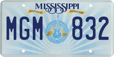 MS license plate MGM832