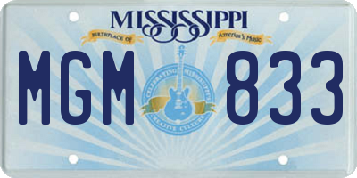 MS license plate MGM833