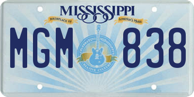 MS license plate MGM838