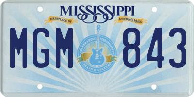 MS license plate MGM843