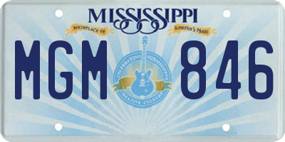 MS license plate MGM846