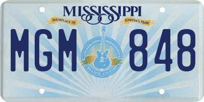 MS license plate MGM848