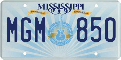 MS license plate MGM850