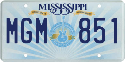MS license plate MGM851