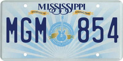 MS license plate MGM854