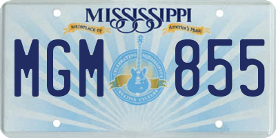 MS license plate MGM855