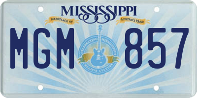 MS license plate MGM857