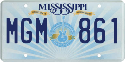 MS license plate MGM861