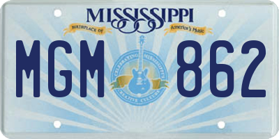 MS license plate MGM862