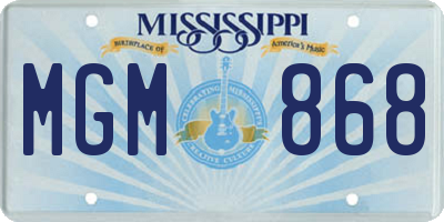 MS license plate MGM868