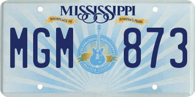 MS license plate MGM873