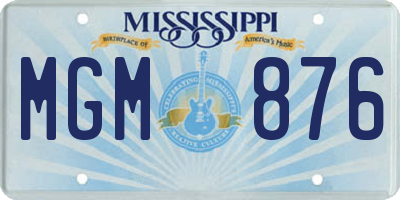 MS license plate MGM876