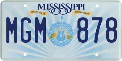 MS license plate MGM878