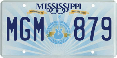MS license plate MGM879