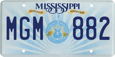 MS license plate MGM882