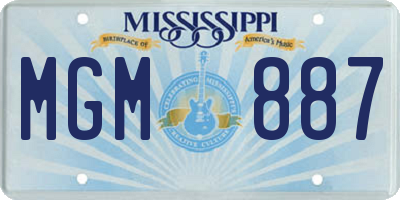 MS license plate MGM887