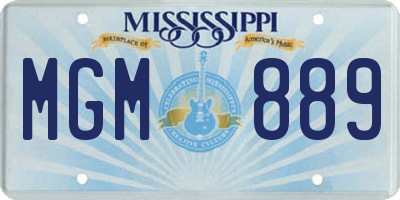 MS license plate MGM889