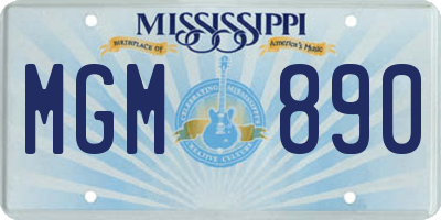 MS license plate MGM890