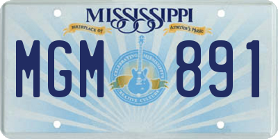 MS license plate MGM891