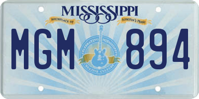 MS license plate MGM894