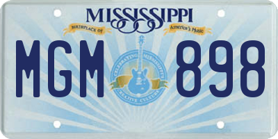 MS license plate MGM898