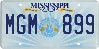 MS license plate MGM899