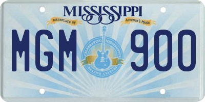 MS license plate MGM900