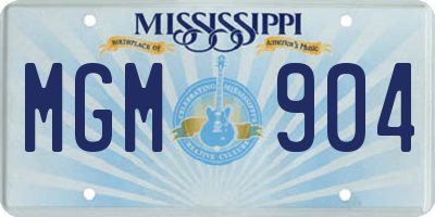 MS license plate MGM904