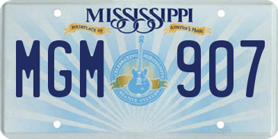 MS license plate MGM907