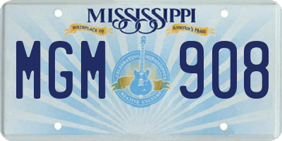 MS license plate MGM908