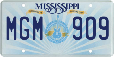 MS license plate MGM909