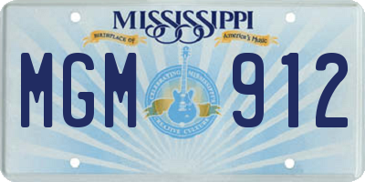 MS license plate MGM912