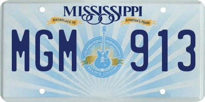 MS license plate MGM913