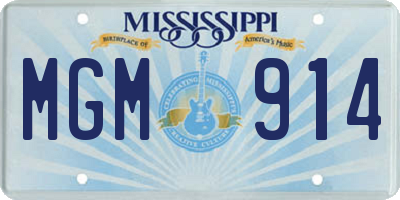 MS license plate MGM914
