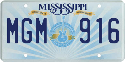 MS license plate MGM916